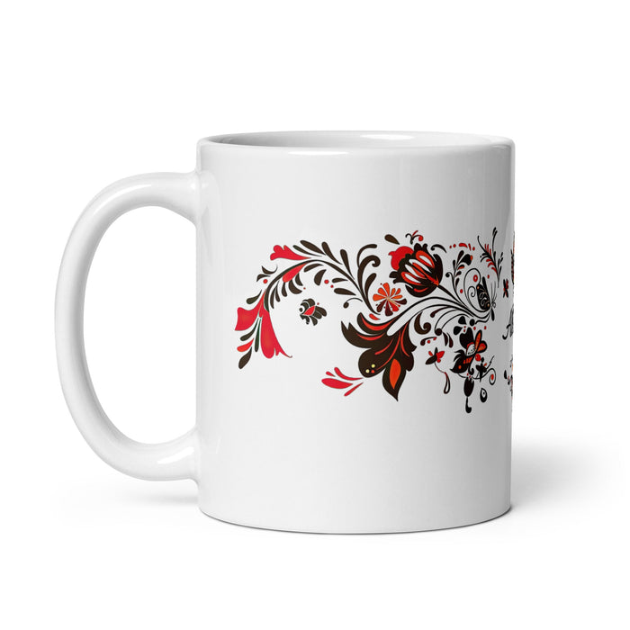 Allison Exclusive Name Art Piece Home Office Work Coffee Mug Mexican Spanish Pride Gift Cup One - Of - A - Kind Calligraphy White Glossy Mug | A11 - Mexicada