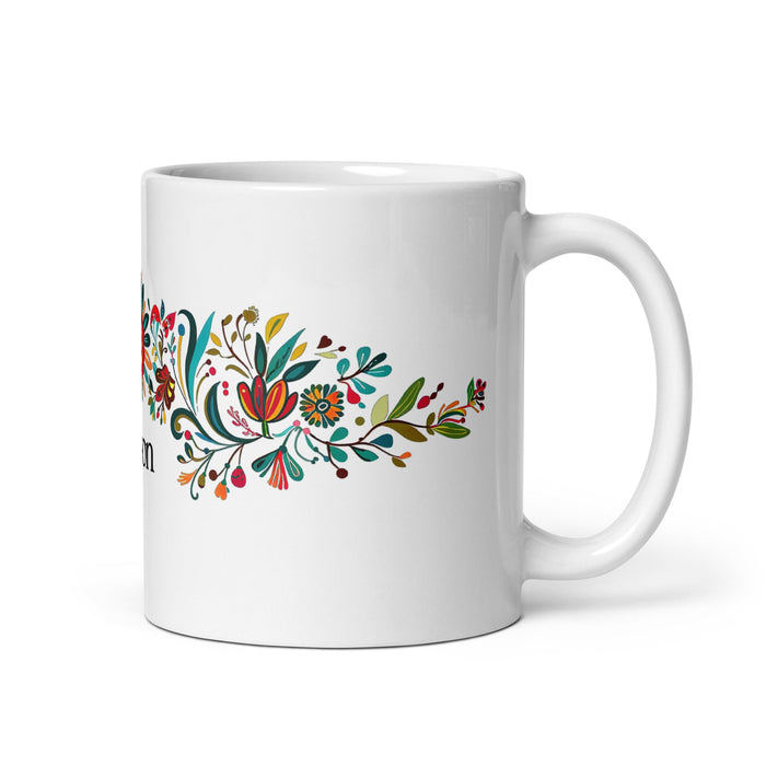 Allison Exclusive Name Art Piece Home Office Work Coffee Mug Mexican Spanish Pride Gift Cup One - Of - A - Kind Calligraphy White Glossy Mug | A14 - Mexicada