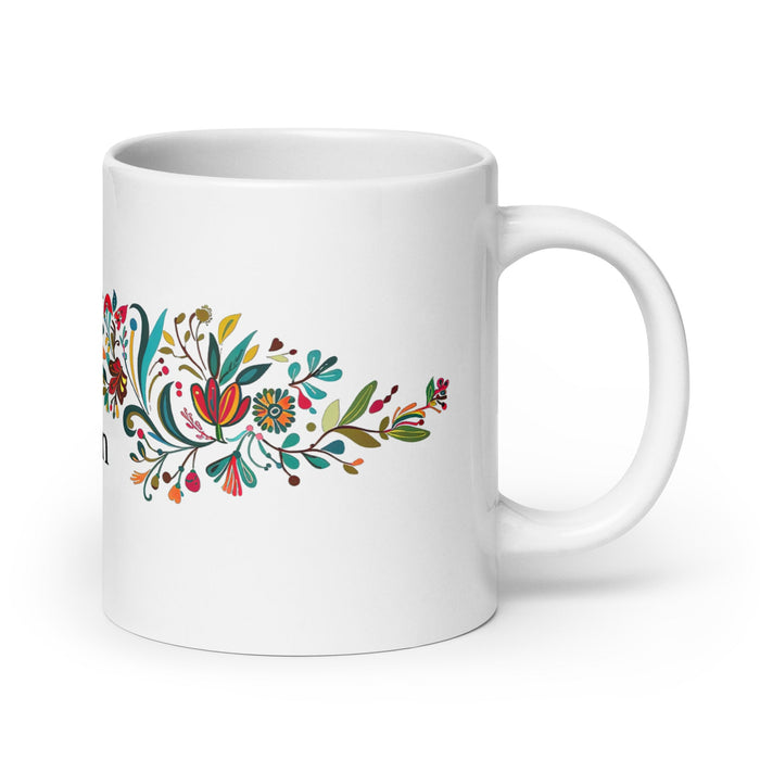 Allison Exclusive Name Art Piece Home Office Work Coffee Mug Mexican Spanish Pride Gift Cup One - Of - A - Kind Calligraphy White Glossy Mug | A14 - Mexicada