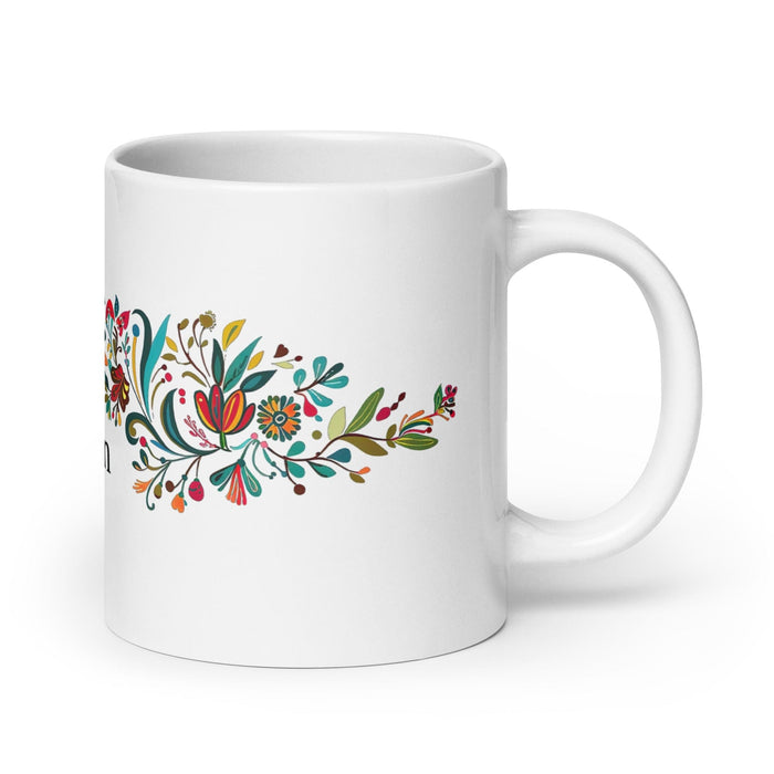 Allison Exclusive Name Art Piece Home Office Work Coffee Mug Mexican Spanish Pride Gift Cup One-Of-A-Kind Calligraphy White Glossy Mug | A14 Mexicada 20 oz