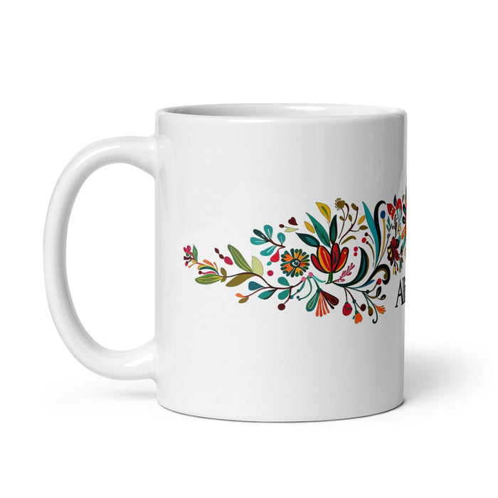 Allison Exclusive Name Art Piece Home Office Work Coffee Mug Mexican Spanish Pride Gift Cup One-Of-A-Kind Calligraphy White Glossy Mug | A14 Mexicada