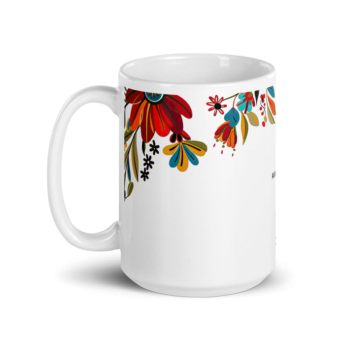 Allison Exclusive Name Art Piece Home Office Work Coffee Mug Mexican Spanish Pride Gift Cup One - Of - A - Kind Calligraphy White Glossy Mug | A15 - Mexicada