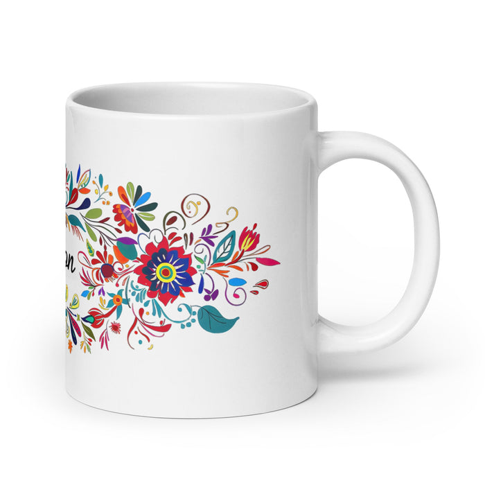 Allison Exclusive Name Art Piece Home Office Work Coffee Mug Mexican Spanish Pride Gift Cup One - Of - A - Kind Calligraphy White Glossy Mug | A2 - Mexicada