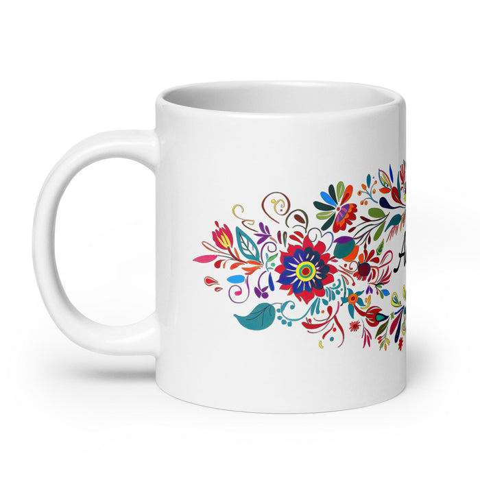 Allison Exclusive Name Art Piece Home Office Work Coffee Mug Mexican Spanish Pride Gift Cup One - Of - A - Kind Calligraphy White Glossy Mug | A2 - Mexicada