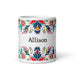 Allison Exclusive Name Art Piece Home Office Work Coffee Mug Mexican Spanish Pride Gift Cup One - Of - A - Kind Calligraphy White Glossy Mug | A3 - Mexicada