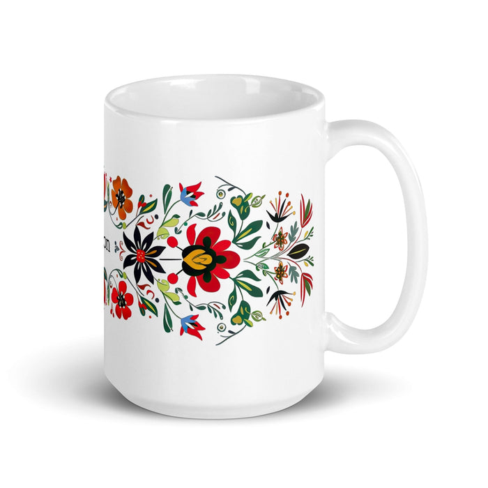 Allison Exclusive Name Art Piece Home Office Work Coffee Mug Mexican Spanish Pride Gift Cup One-Of-A-Kind Calligraphy White Glossy Mug | A4 Mexicada 15 oz