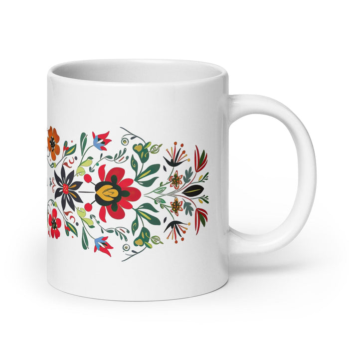 Allison Exclusive Name Art Piece Home Office Work Coffee Mug Mexican Spanish Pride Gift Cup One-Of-A-Kind Calligraphy White Glossy Mug | A4 Mexicada 20 oz