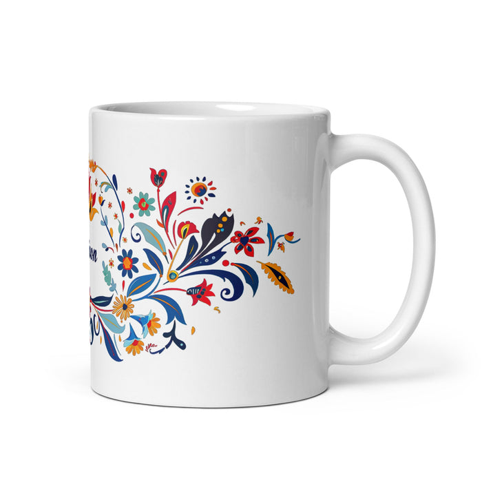 Allison Exclusive Name Art Piece Home Office Work Coffee Mug Mexican Spanish Pride Gift Cup One - Of - A - Kind Calligraphy White Glossy Mug | A5 - Mexicada