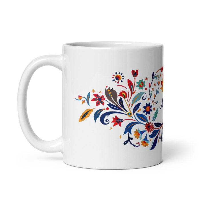 Allison Exclusive Name Art Piece Home Office Work Coffee Mug Mexican Spanish Pride Gift Cup One - Of - A - Kind Calligraphy White Glossy Mug | A5 - Mexicada