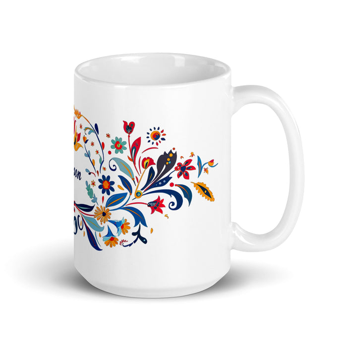 Allison Exclusive Name Art Piece Home Office Work Coffee Mug Mexican Spanish Pride Gift Cup One - Of - A - Kind Calligraphy White Glossy Mug | A5 - Mexicada