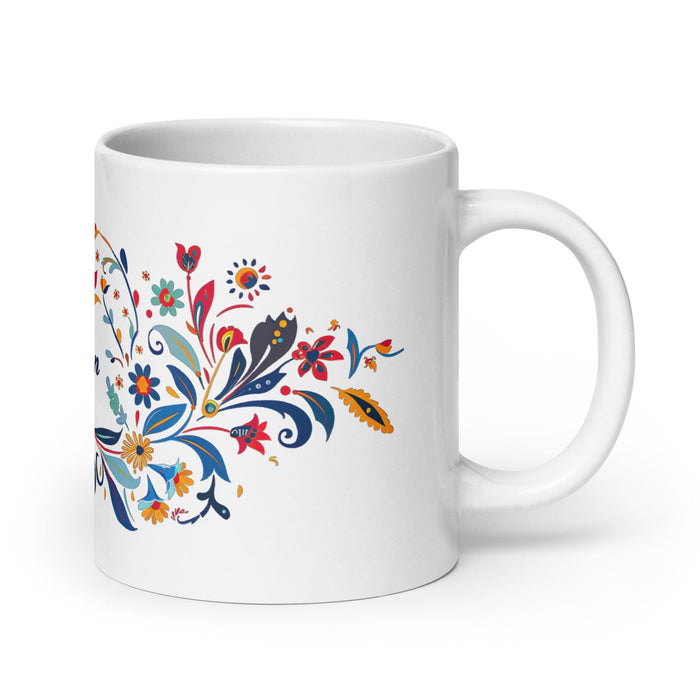 Allison Exclusive Name Art Piece Home Office Work Coffee Mug Mexican Spanish Pride Gift Cup One-Of-A-Kind Calligraphy White Glossy Mug | A5 Mexicada 20 oz