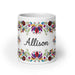 Allison Exclusive Name Art Piece Home Office Work Coffee Mug Mexican Spanish Pride Gift Cup One-Of-A-Kind Calligraphy White Glossy Mug | A8 Mexicada