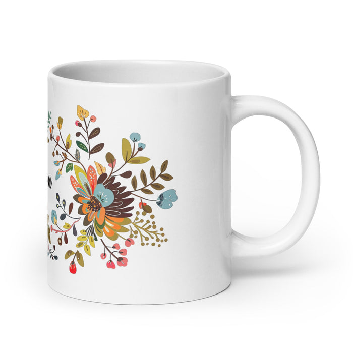 Allison Exclusive Name Art Piece Home Office Work Coffee Mug Mexican Spanish Pride Gift Cup One - Of - A - Kind Calligraphy White Glossy Mug | A9 - Mexicada