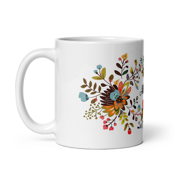 Allison Exclusive Name Art Piece Home Office Work Coffee Mug Mexican Spanish Pride Gift Cup One - Of - A - Kind Calligraphy White Glossy Mug | A9 - Mexicada