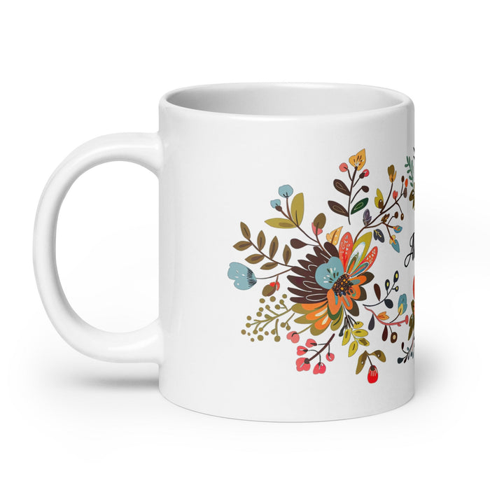 Allison Exclusive Name Art Piece Home Office Work Coffee Mug Mexican Spanish Pride Gift Cup One - Of - A - Kind Calligraphy White Glossy Mug | A9 - Mexicada