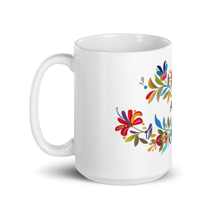 Alma Exclusive Name Art Piece Home Office Work Coffee Mug Mexican Spanish Pride Gift Cup One - Of - A - Kind Calligraphy White Glossy Mug | A10 - Mexicada