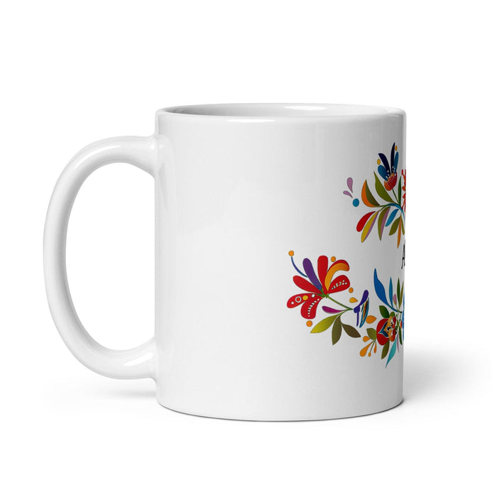 Alma Exclusive Name Art Piece Home Office Work Coffee Mug Mexican Spanish Pride Gift Cup One-Of-A-Kind Calligraphy White Glossy Mug | A10 Mexicada