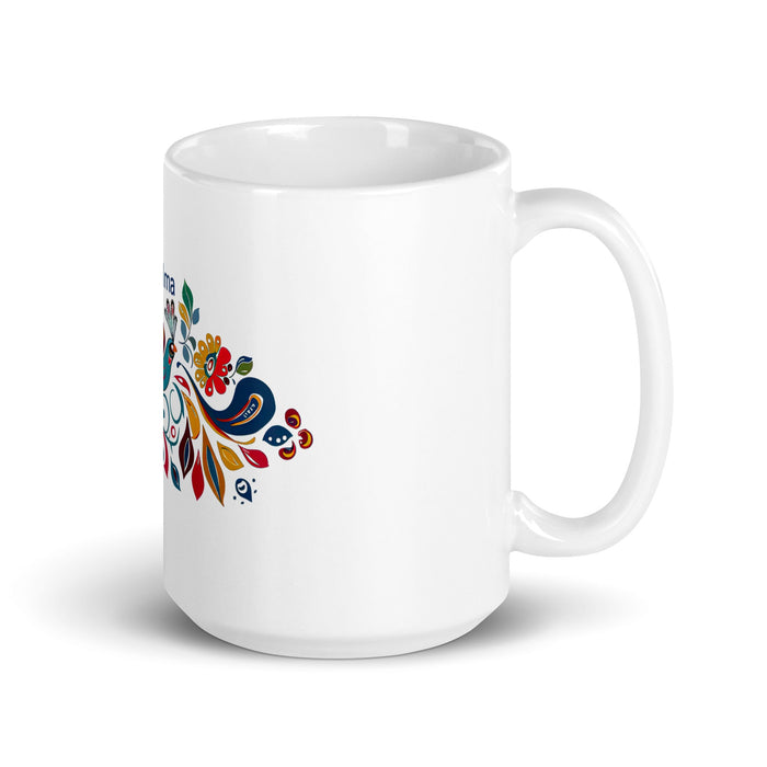 Alma Exclusive Name Art Piece Home Office Work Coffee Mug Mexican Spanish Pride Gift Cup One - Of - A - Kind Calligraphy White Glossy Mug | A11 - Mexicada