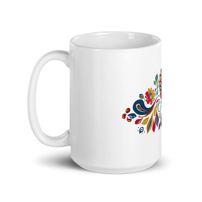 Alma Exclusive Name Art Piece Home Office Work Coffee Mug Mexican Spanish Pride Gift Cup One - Of - A - Kind Calligraphy White Glossy Mug | A11 - Mexicada