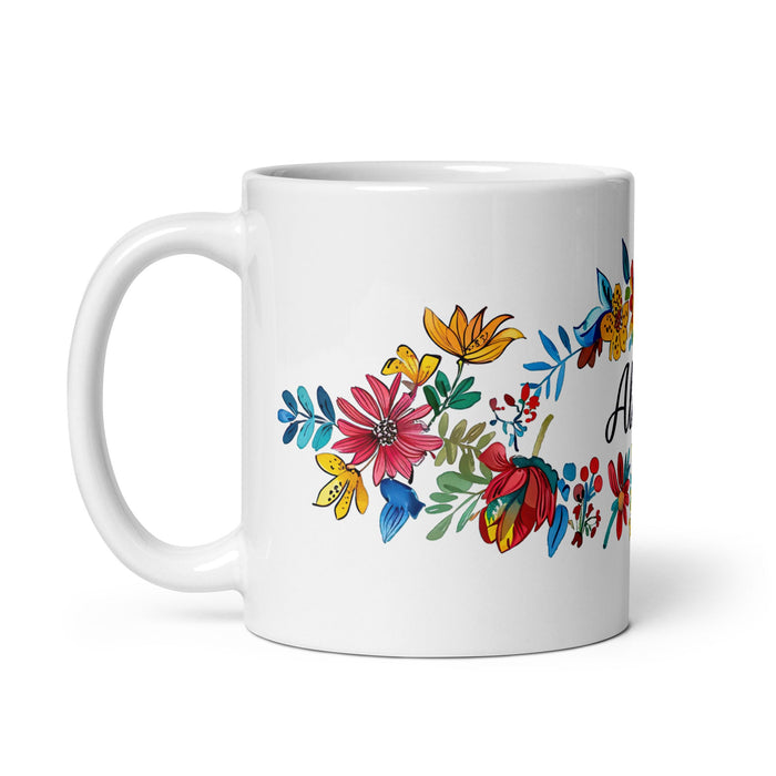 Alma Exclusive Name Art Piece Home Office Work Coffee Mug Mexican Spanish Pride Gift Cup One - Of - A - Kind Calligraphy White Glossy Mug | A12 - Mexicada