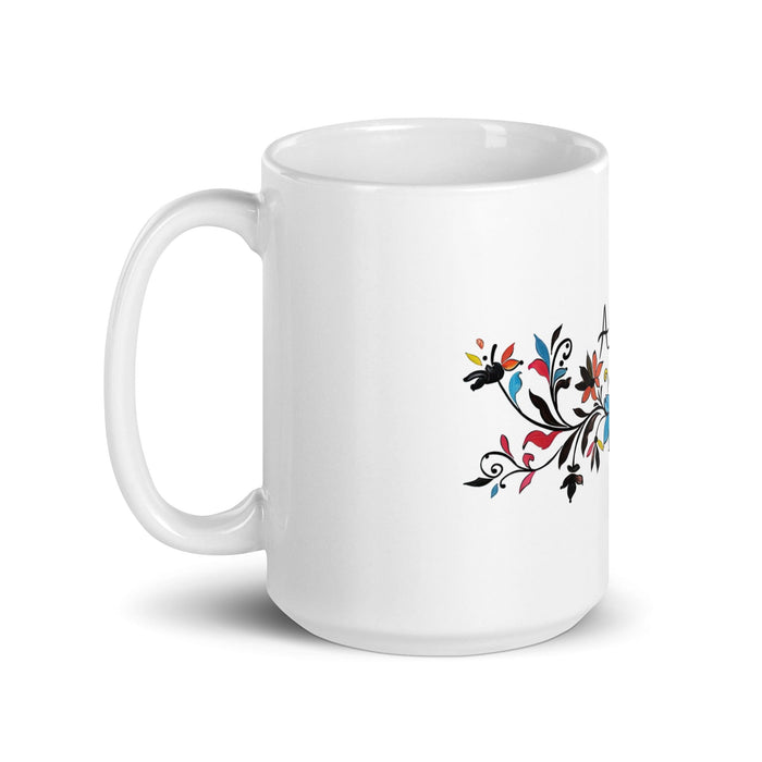 Alma Exclusive Name Art Piece Home Office Work Coffee Mug Mexican Spanish Pride Gift Cup One-Of-A-Kind Calligraphy White Glossy Mug | A13 Mexicada