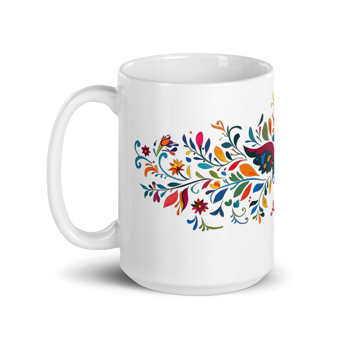 Alma Exclusive Name Art Piece Home Office Work Coffee Mug Mexican Spanish Pride Gift Cup One - Of - A - Kind Calligraphy White Glossy Mug | A14 - Mexicada