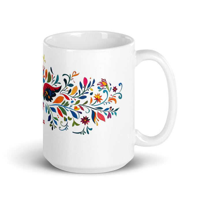 Alma Exclusive Name Art Piece Home Office Work Coffee Mug Mexican Spanish Pride Gift Cup One-Of-A-Kind Calligraphy White Glossy Mug | A14 Mexicada 15 oz