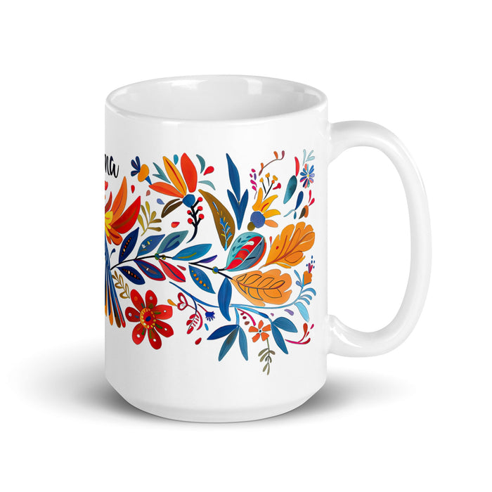 Alma Exclusive Name Art Piece Home Office Work Coffee Mug Mexican Spanish Pride Gift Cup One - Of - A - Kind Calligraphy White Glossy Mug | A15 - Mexicada