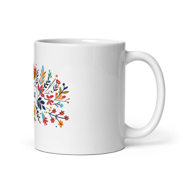 Alma Exclusive Name Art Piece Home Office Work Coffee Mug Mexican Spanish Pride Gift Cup One - Of - A - Kind Calligraphy White Glossy Mug | A16 - Mexicada