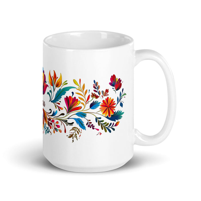 Alma Exclusive Name Art Piece Home Office Work Coffee Mug Mexican Spanish Pride Gift Cup One - Of - A - Kind Calligraphy White Glossy Mug | A17 - Mexicada