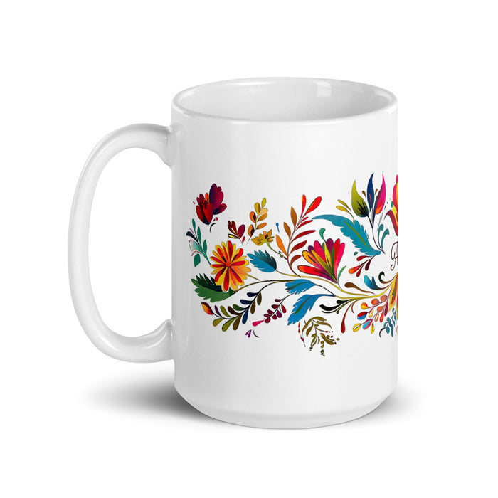 Alma Exclusive Name Art Piece Home Office Work Coffee Mug Mexican Spanish Pride Gift Cup One - Of - A - Kind Calligraphy White Glossy Mug | A17 - Mexicada