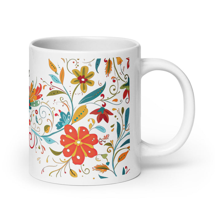 Alma Exclusive Name Art Piece Home Office Work Coffee Mug Mexican Spanish Pride Gift Cup One - Of - A - Kind Calligraphy White Glossy Mug | A19 - Mexicada