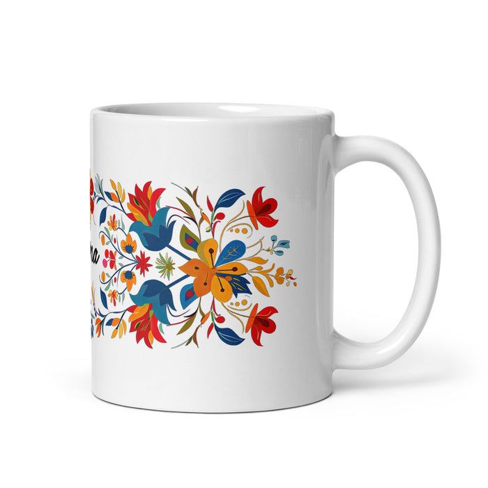 Alma Exclusive Name Art Piece Home Office Work Coffee Mug Mexican Spanish Pride Gift Cup One - Of - A - Kind Calligraphy White Glossy Mug | A2 - Mexicada