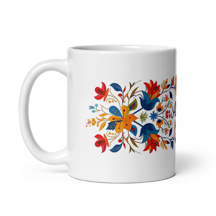 Alma Exclusive Name Art Piece Home Office Work Coffee Mug Mexican Spanish Pride Gift Cup One-Of-A-Kind Calligraphy White Glossy Mug | A2 Mexicada