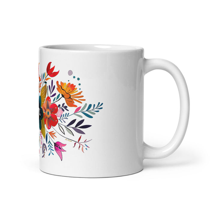 Alma Exclusive Name Art Piece Home Office Work Coffee Mug Mexican Spanish Pride Gift Cup One - Of - A - Kind Calligraphy White Glossy Mug | A21 - Mexicada