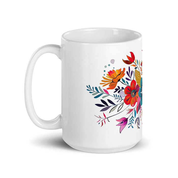 Alma Exclusive Name Art Piece Home Office Work Coffee Mug Mexican Spanish Pride Gift Cup One - Of - A - Kind Calligraphy White Glossy Mug | A21 - Mexicada