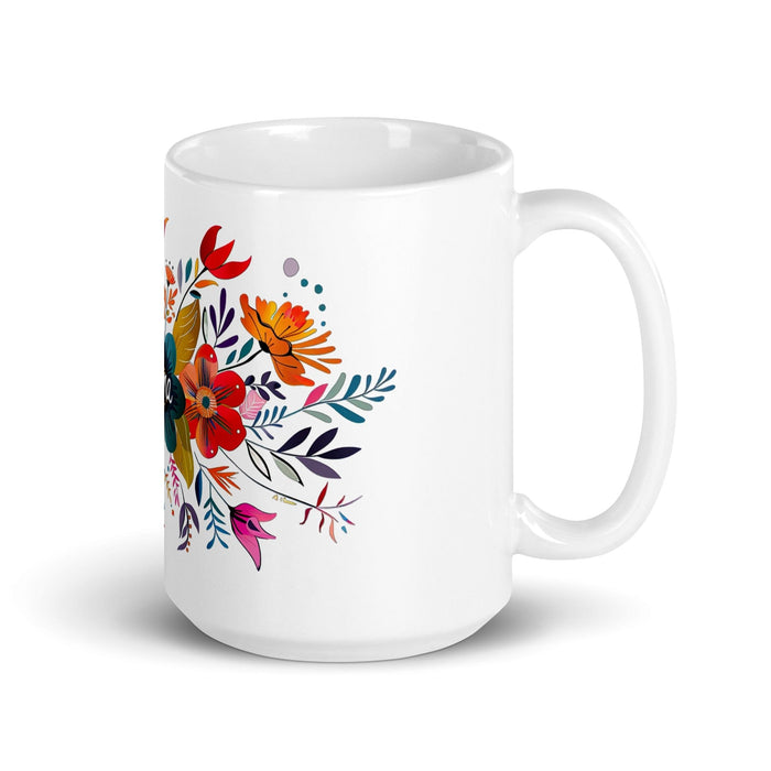 Alma Exclusive Name Art Piece Home Office Work Coffee Mug Mexican Spanish Pride Gift Cup One-Of-A-Kind Calligraphy White Glossy Mug | A21 Mexicada 15 oz