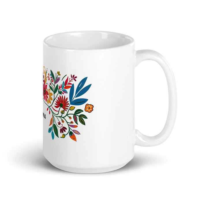 Alma Exclusive Name Art Piece Home Office Work Coffee Mug Mexican Spanish Pride Gift Cup One-Of-A-Kind Calligraphy White Glossy Mug | A23 Mexicada 15 oz