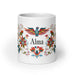 Alma Exclusive Name Art Piece Home Office Work Coffee Mug Mexican Spanish Pride Gift Cup One - Of - A - Kind Calligraphy White Glossy Mug | A24 - Mexicada