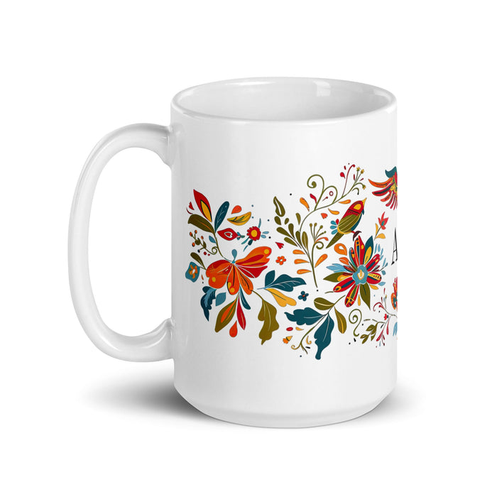 Alma Exclusive Name Art Piece Home Office Work Coffee Mug Mexican Spanish Pride Gift Cup One - Of - A - Kind Calligraphy White Glossy Mug | A24 - Mexicada