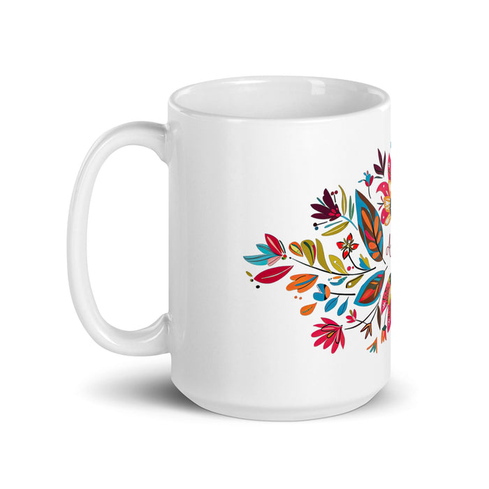 Alma Exclusive Name Art Piece Home Office Work Coffee Mug Mexican Spanish Pride Gift Cup One - Of - A - Kind Calligraphy White Glossy Mug | A25 - Mexicada