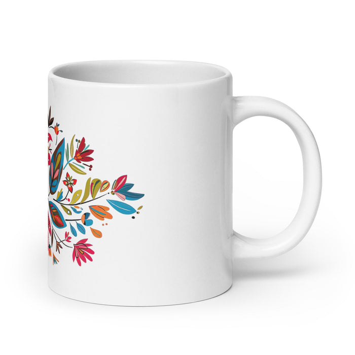 Alma Exclusive Name Art Piece Home Office Work Coffee Mug Mexican Spanish Pride Gift Cup One - Of - A - Kind Calligraphy White Glossy Mug | A25 - Mexicada