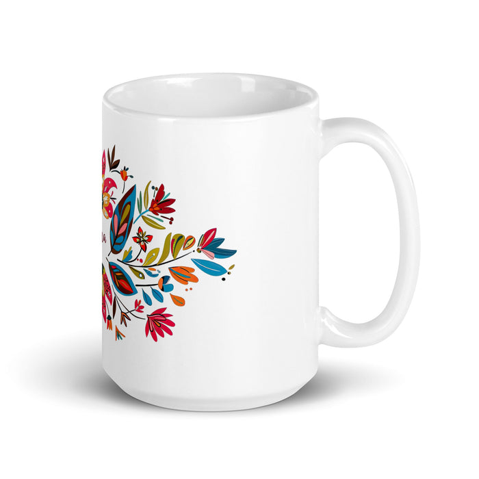 Alma Exclusive Name Art Piece Home Office Work Coffee Mug Mexican Spanish Pride Gift Cup One - Of - A - Kind Calligraphy White Glossy Mug | A25 - Mexicada