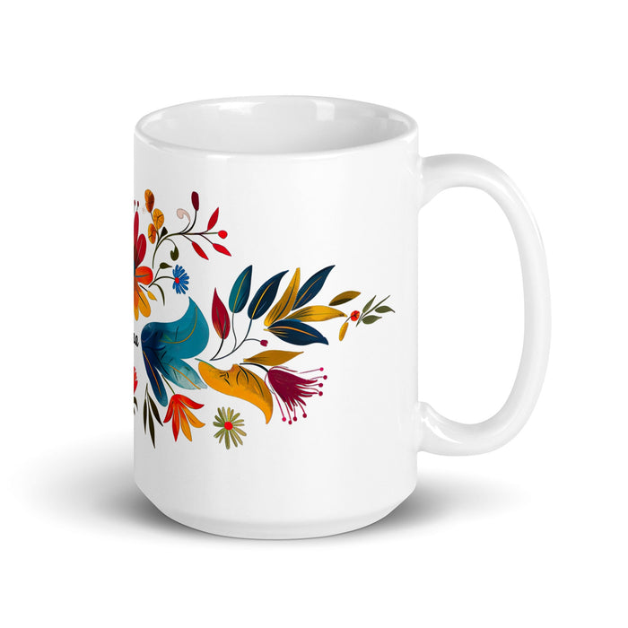 Alma Exclusive Name Art Piece Home Office Work Coffee Mug Mexican Spanish Pride Gift Cup One - Of - A - Kind Calligraphy White Glossy Mug | A26 - Mexicada