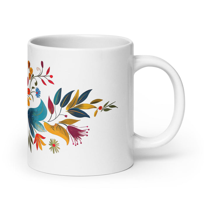 Alma Exclusive Name Art Piece Home Office Work Coffee Mug Mexican Spanish Pride Gift Cup One - Of - A - Kind Calligraphy White Glossy Mug | A26 - Mexicada