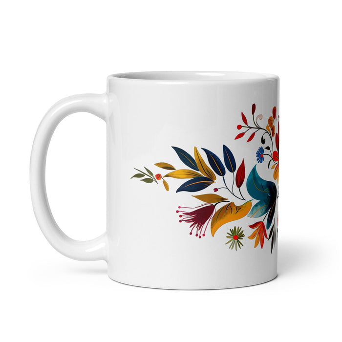 Alma Exclusive Name Art Piece Home Office Work Coffee Mug Mexican Spanish Pride Gift Cup One - Of - A - Kind Calligraphy White Glossy Mug | A26 - Mexicada