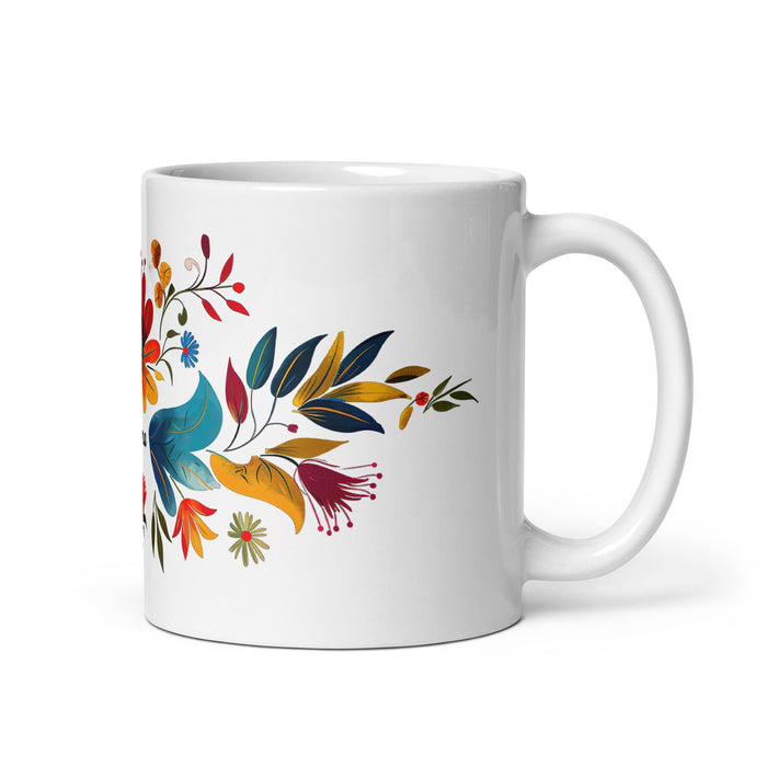 Alma Exclusive Name Art Piece Home Office Work Coffee Mug Mexican Spanish Pride Gift Cup One - Of - A - Kind Calligraphy White Glossy Mug | A26 - Mexicada