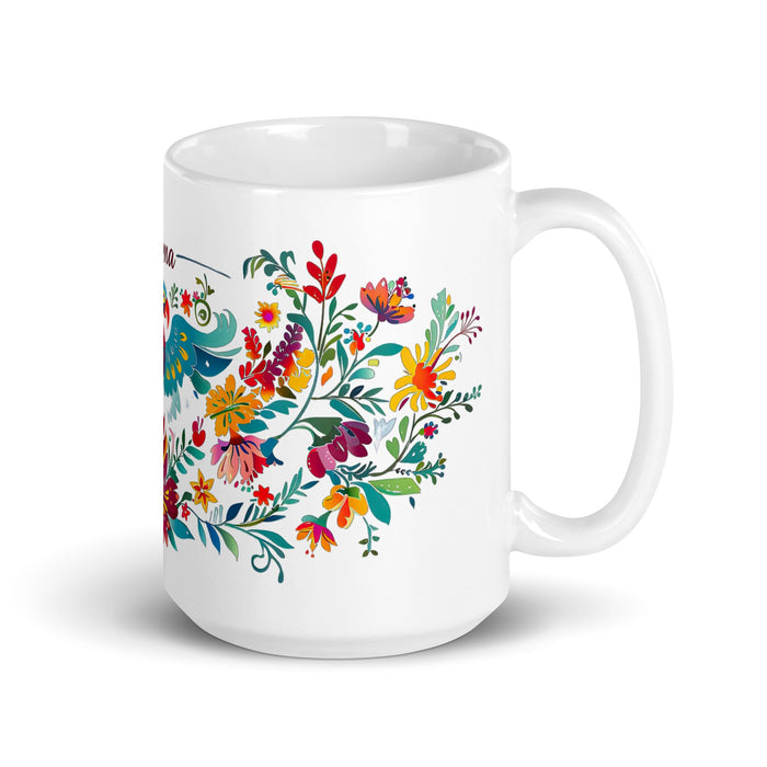 Alma Exclusive Name Art Piece Home Office Work Coffee Mug Mexican Spanish Pride Gift Cup One - Of - A - Kind Calligraphy White Glossy Mug | A27 - Mexicada