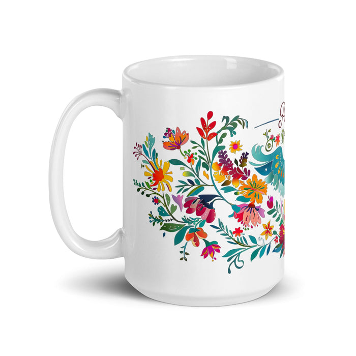 Alma Exclusive Name Art Piece Home Office Work Coffee Mug Mexican Spanish Pride Gift Cup One - Of - A - Kind Calligraphy White Glossy Mug | A27 - Mexicada