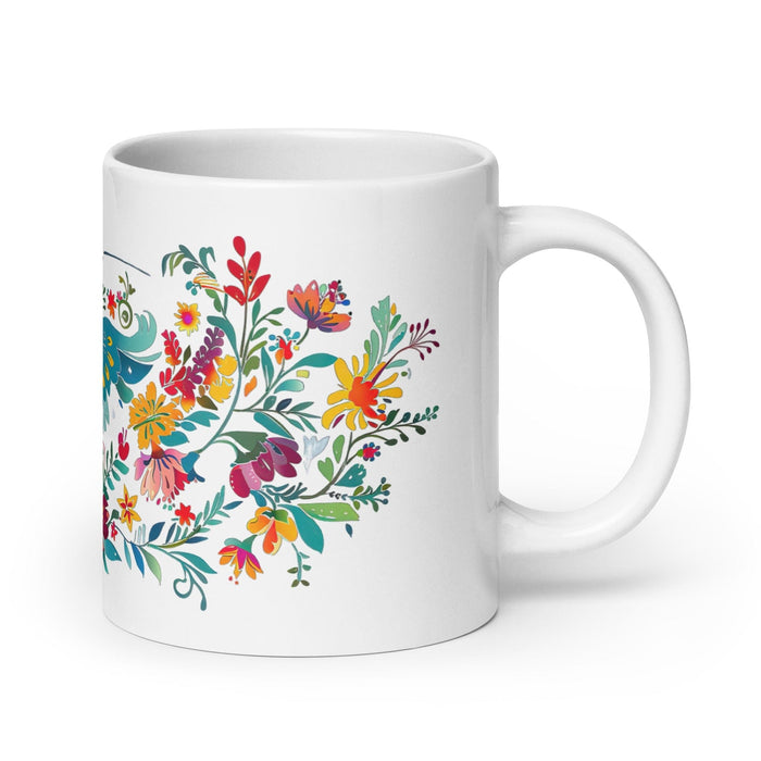 Alma Exclusive Name Art Piece Home Office Work Coffee Mug Mexican Spanish Pride Gift Cup One-Of-A-Kind Calligraphy White Glossy Mug | A27 Mexicada 20 oz